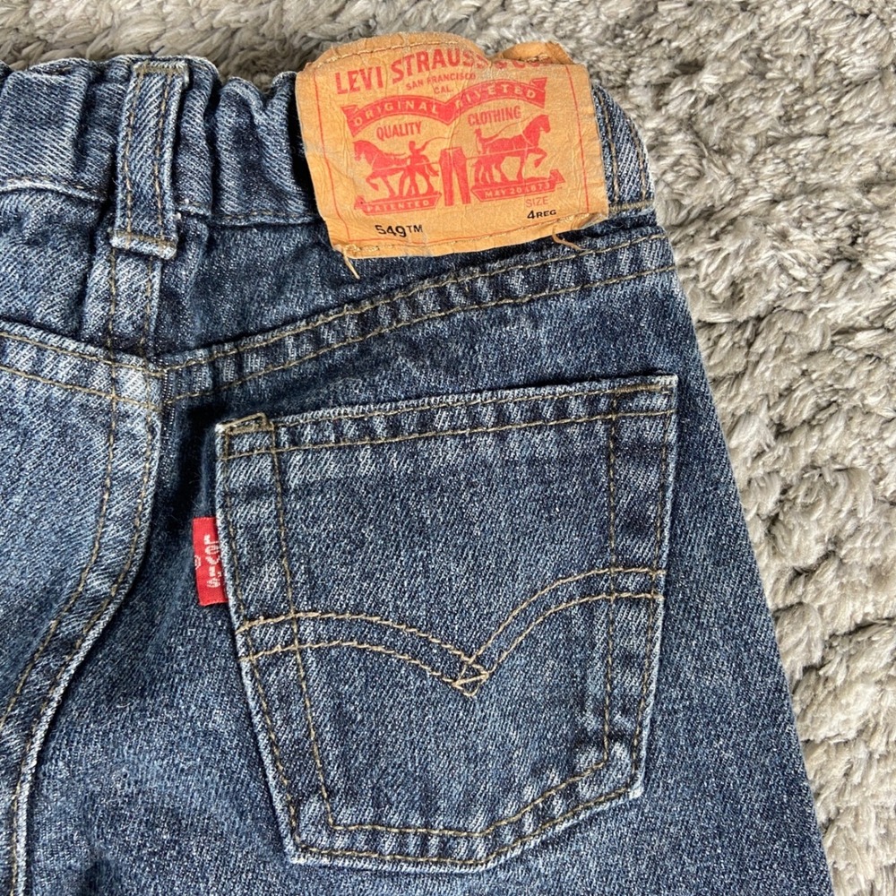 Vintage Levis 549 Jeans Kids 4 Blue‎ Denim Relaxed Straight Adjustable Waist Y2k
